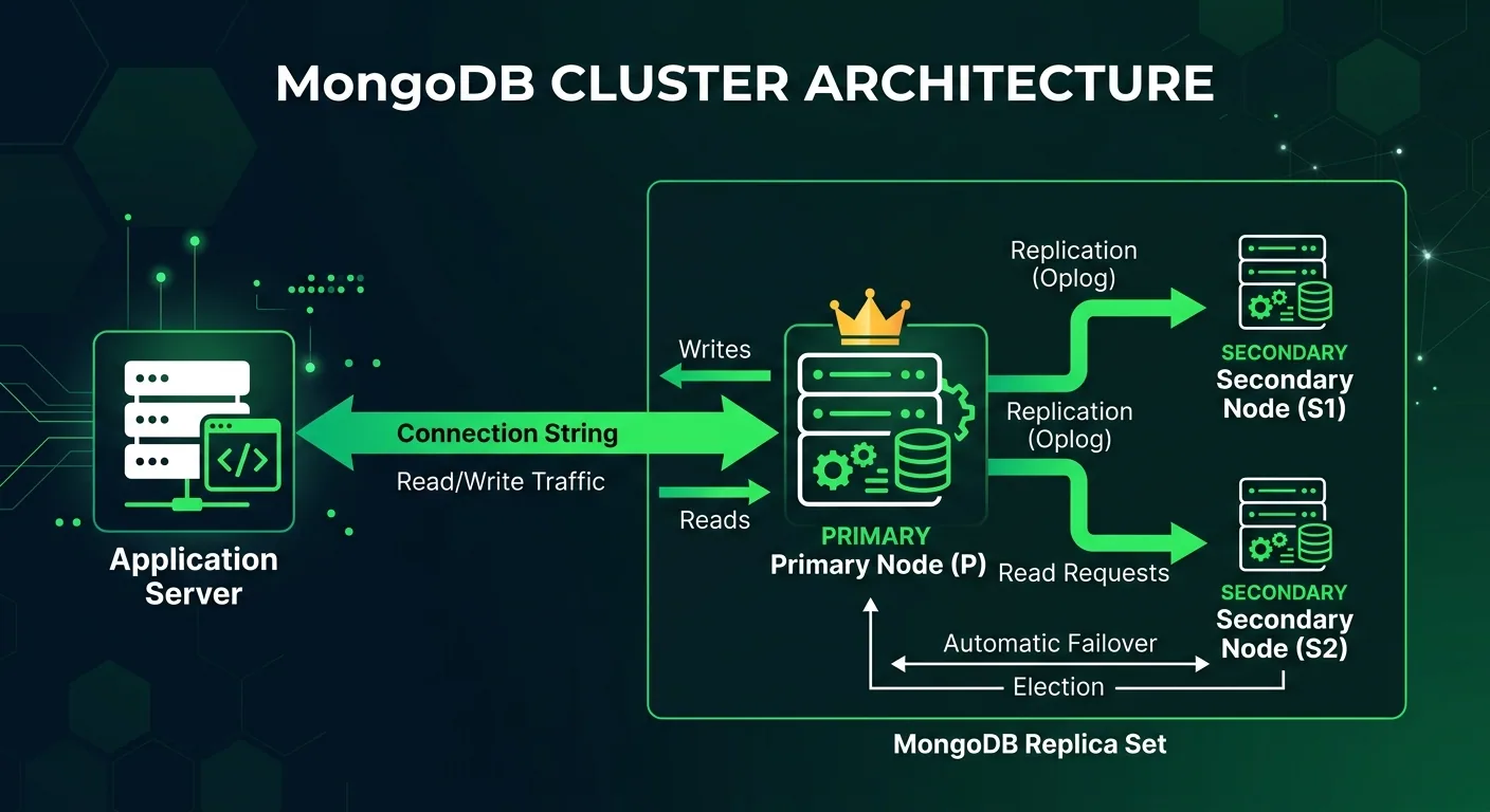 Sơ đồ kiến trúc MongoDB cluster