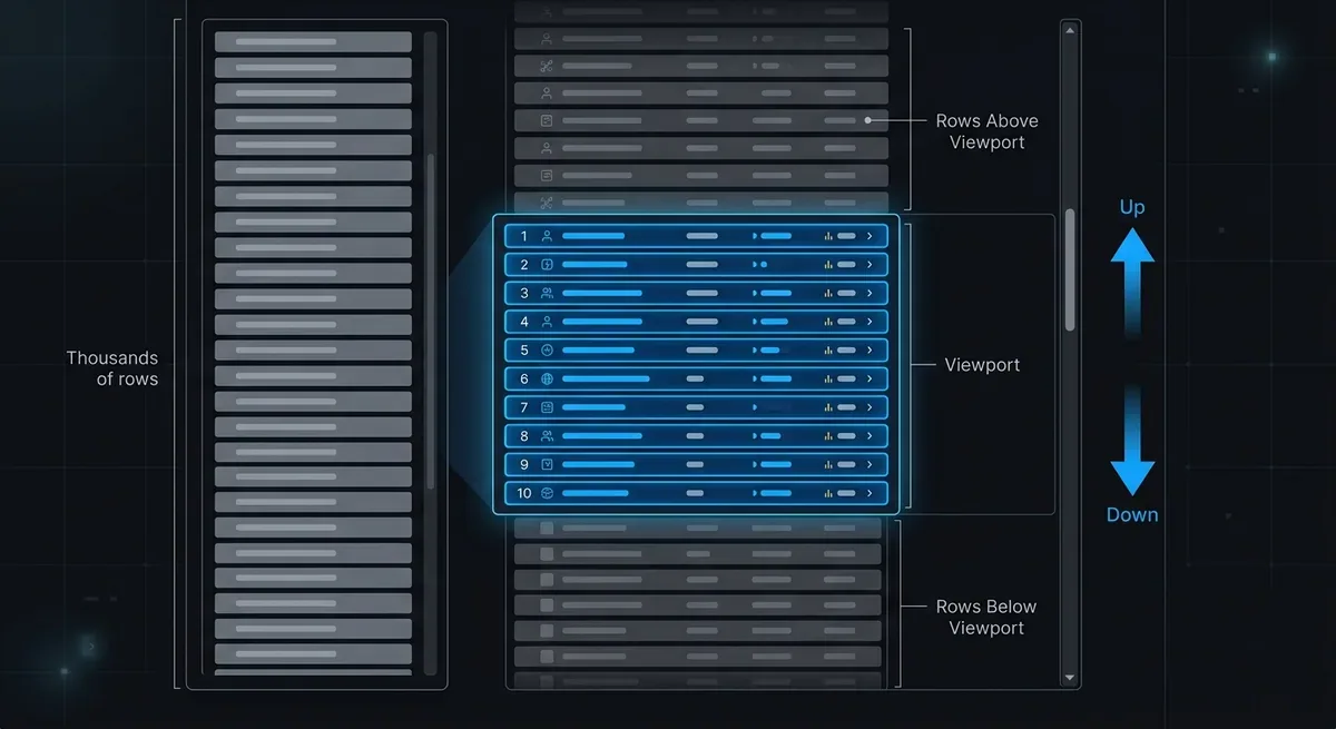 Minh họa virtualization cho danh sách dài