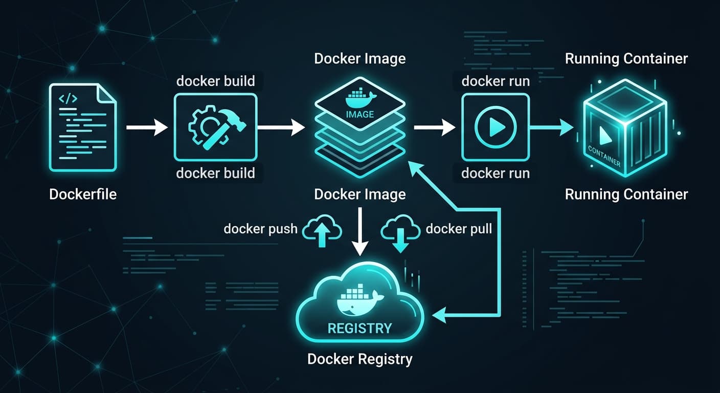 Sơ đồ luồng hoạt động của Docker