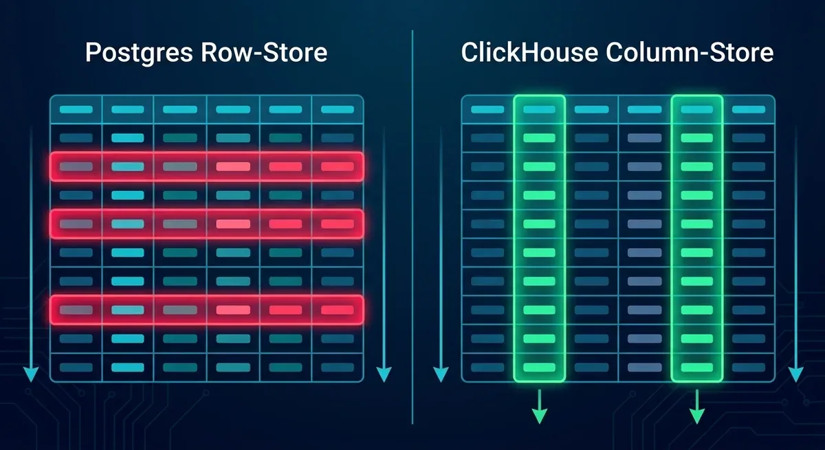 So sánh cách đọc dữ liệu giữa row-store và column-store